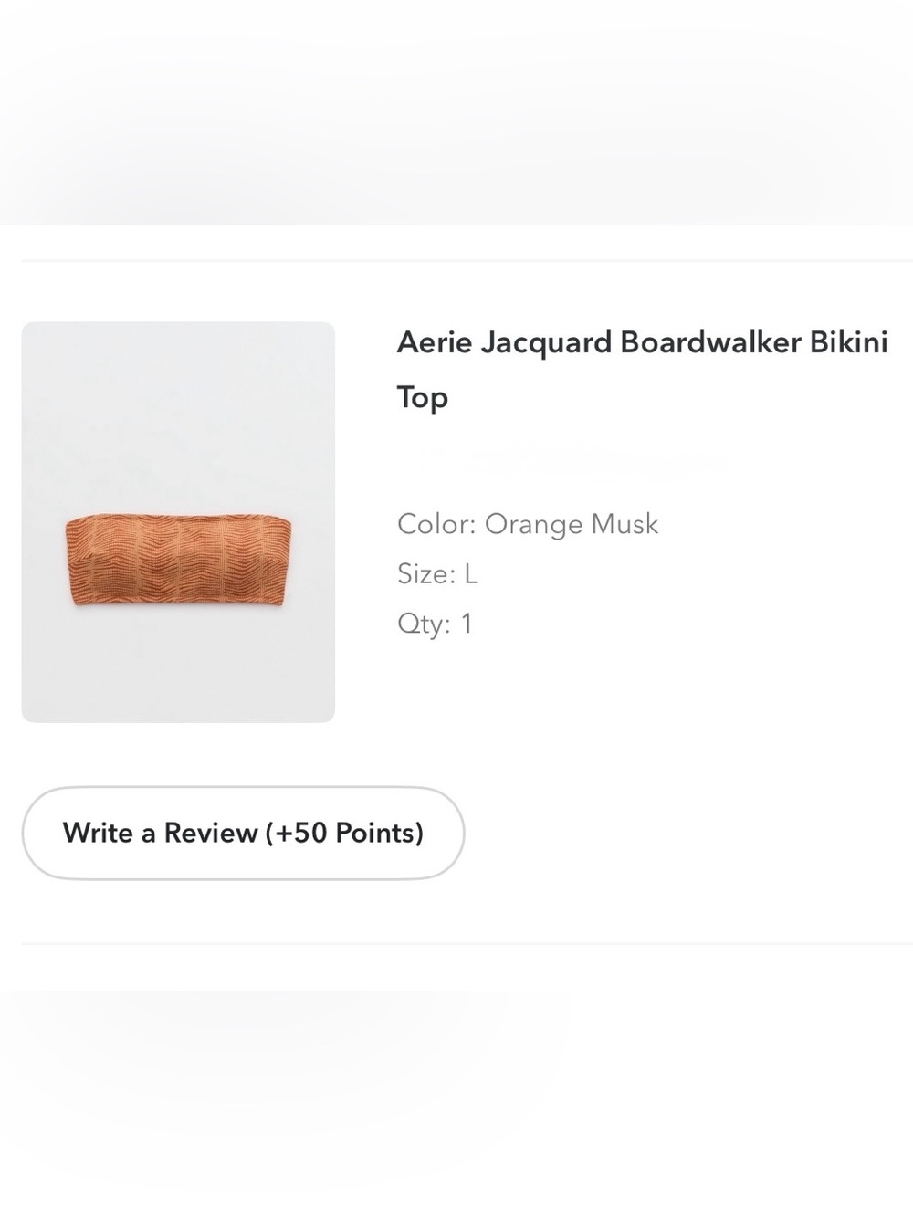 Aerie Orange Musk Jacquard Bandeau Top